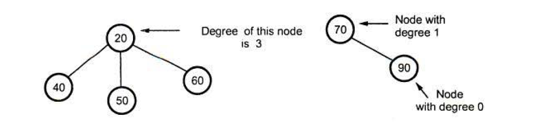degree of node